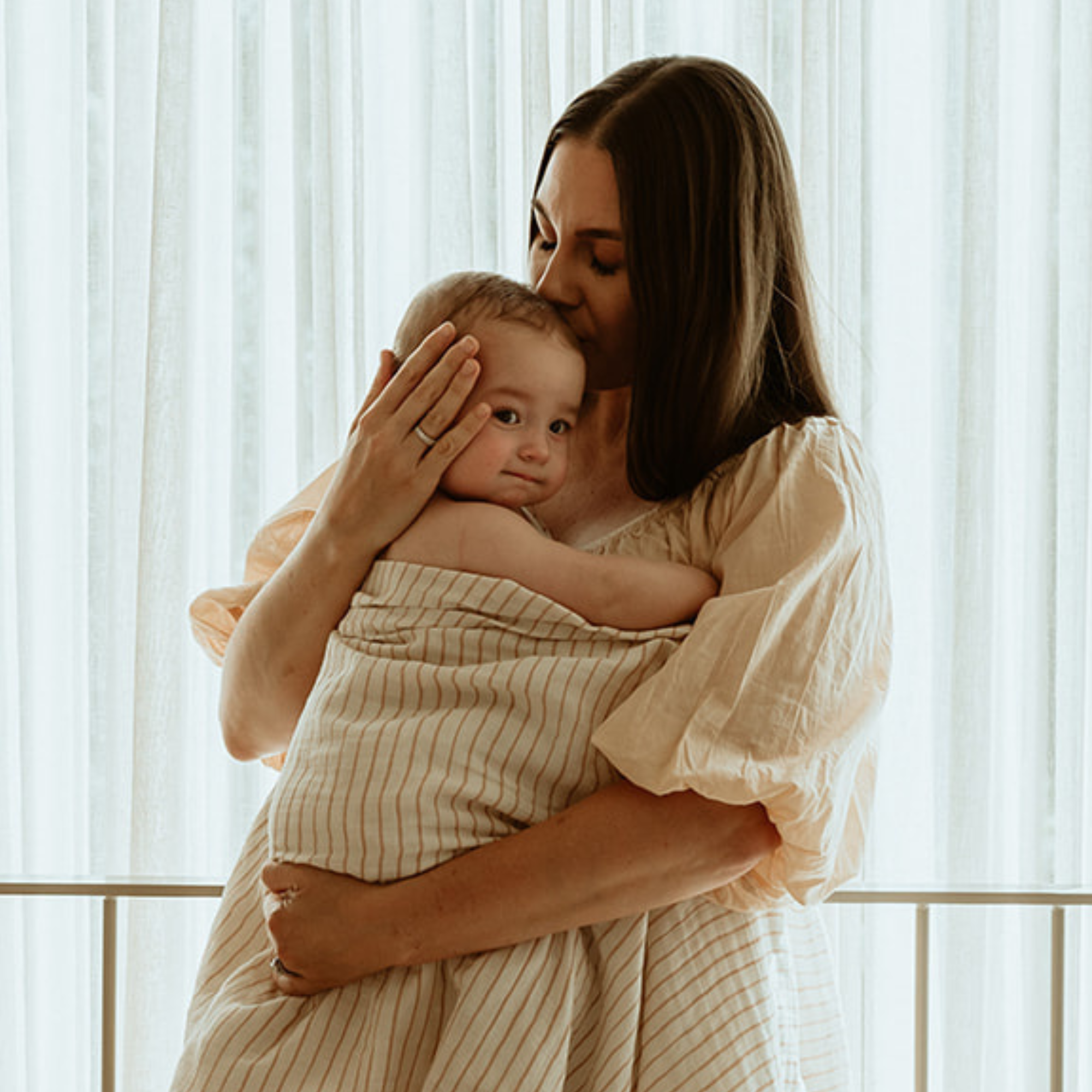 Painted Stripe Muslin Swaddle